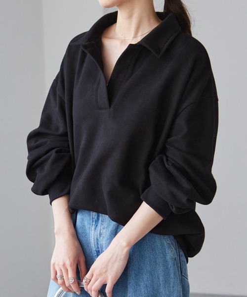 「RANAN」 スウェットカットソー L-XL アイボリー レディース_画像4