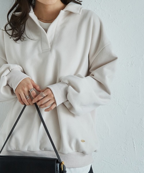 「RANAN」 スウェットカットソー L-XL アイボリー レディース_画像6