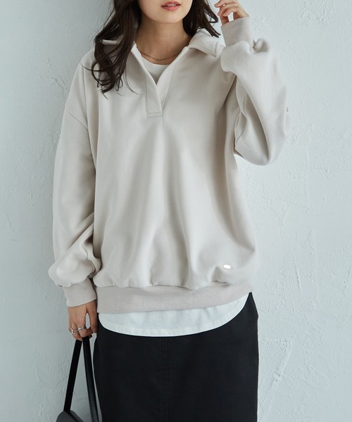 「RANAN」 スウェットカットソー L-XL アイボリー レディース_画像7