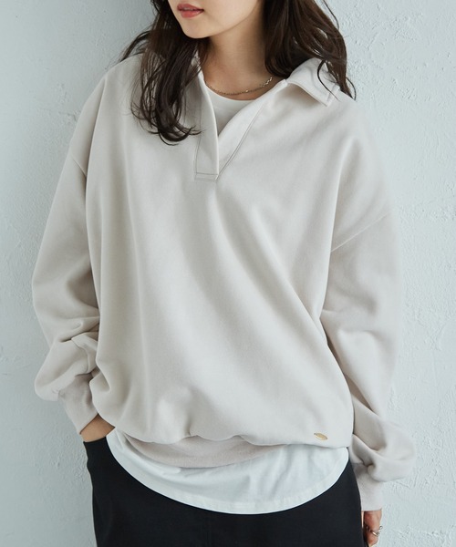 「RANAN」 スウェットカットソー L-XL アイボリー レディース_画像8