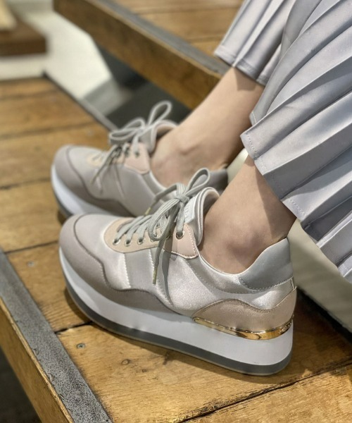 「+diana」 ローカットスニーカー 23.5cm グレー レディース_画像3