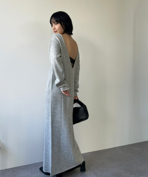 「HANNE」 長袖ワンピース FREE ブラック レディース_画像7