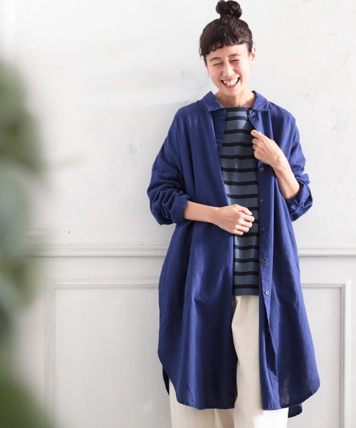 「soulberry」 シャツワンピース M ブルー レディース_画像2