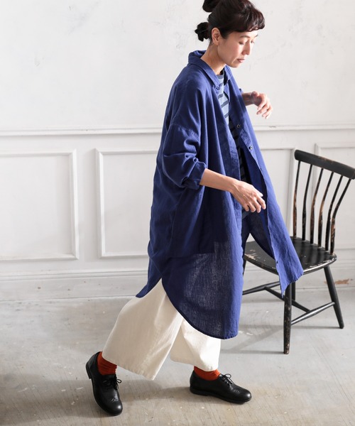 「soulberry」 シャツワンピース M ブルー レディース_画像5