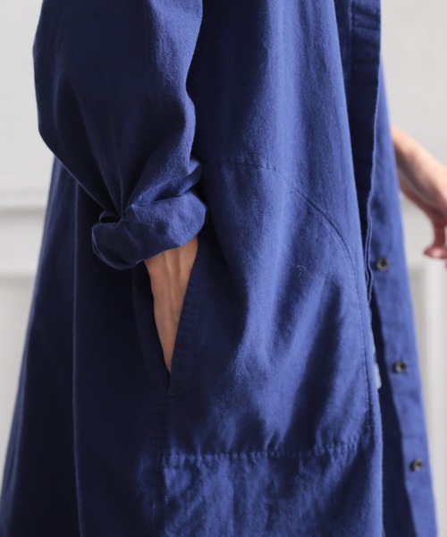 「soulberry」 シャツワンピース M ブルー レディース_画像9