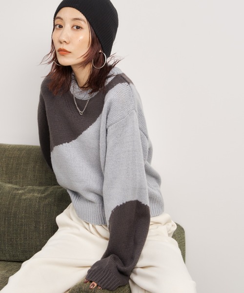 「Auntie Rosa Holiday」 長袖ニット FREE ブルー レディース_画像2