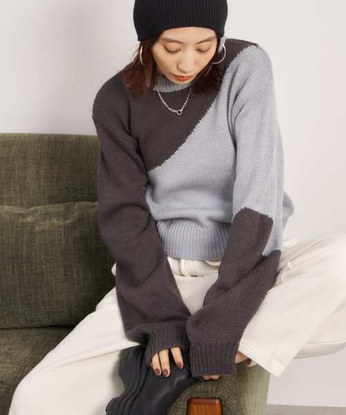 「Auntie Rosa Holiday」 長袖ニット FREE ブルー レディース_画像3