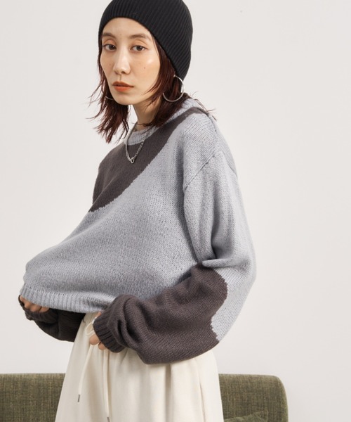 「Auntie Rosa Holiday」 長袖ニット FREE ブルー レディース_画像5