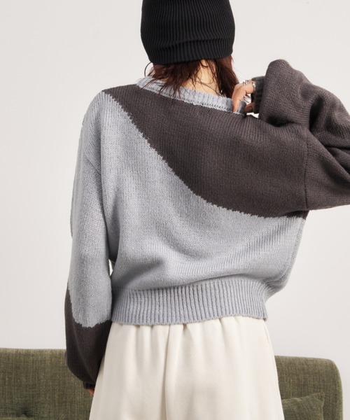 「Auntie Rosa Holiday」 長袖ニット FREE ブルー レディース_画像6