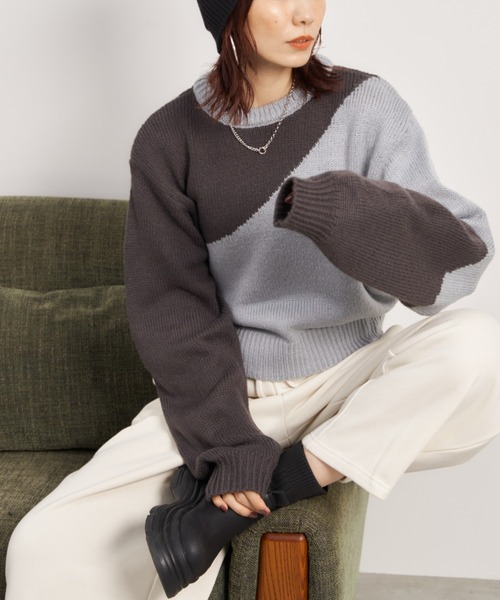 「Auntie Rosa Holiday」 長袖ニット FREE ブルー レディース_画像7