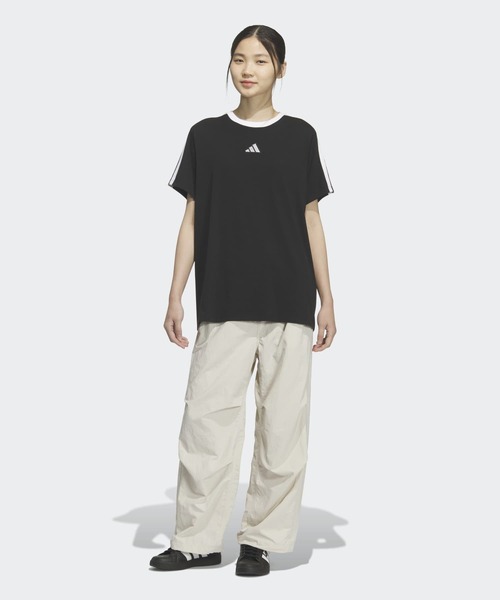 adidas（アディダス） ワイドパンツ パンツ シワ加工プレーンウィーブ