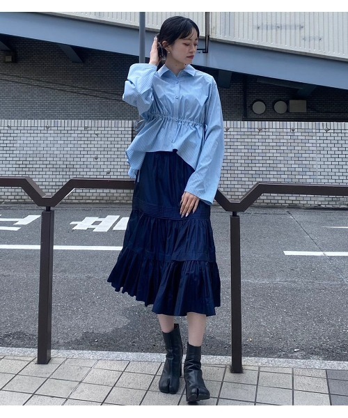 LE CIEL BLEU（ルシェルブルー） ブラウス シャツ ドローストリング