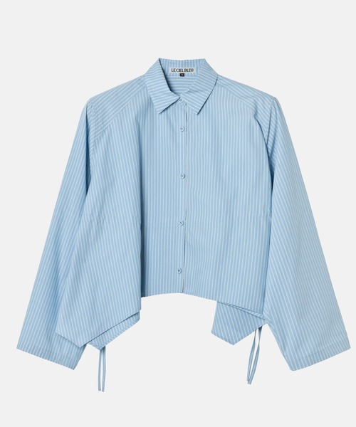 ル シェル ブルー Pleated Peplum Shirt プリーツ シャツ ル シェル ブルー - LE CIEL BLEU | Pleated Shirt-Light | RESTIR