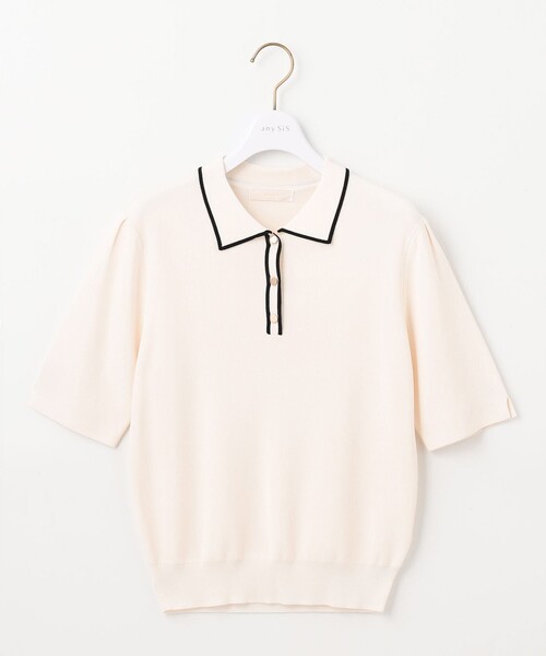 「ANY SIS」 半袖ニット 4 グレー レディース_画像7
