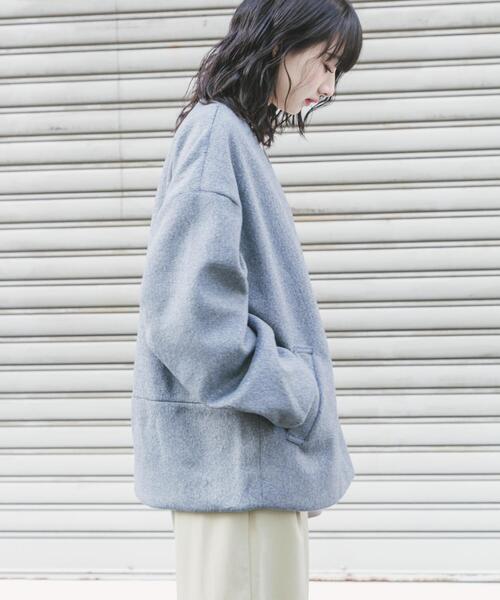 「ITEMS URBANRESEARCH」 ノーカラージャケット FREE アイボリー レディース_画像4