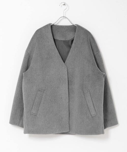「ITEMS URBANRESEARCH」 ノーカラージャケット FREE アイボリー レディース_画像8