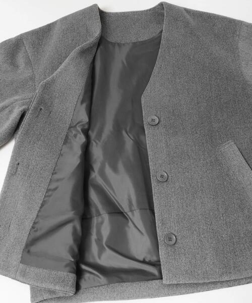 「ITEMS URBANRESEARCH」 ノーカラージャケット FREE アイボリー レディース_画像9