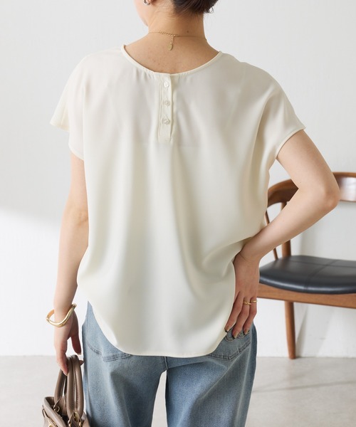 tシャツ 大人キレイ目フレンチロゴスリーブTシャツ/WEB限定 レディースの画像