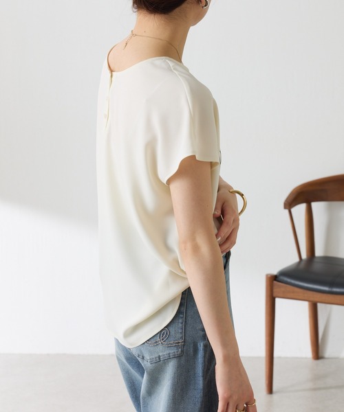 tシャツ 大人キレイ目フレンチロゴスリーブTシャツ/WEB限定 レディースの画像