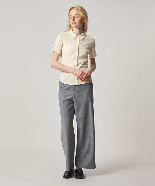 カーディガン 「Steven Alan」リブ ハーフスリーブ シャツカーディガン レディースの画像