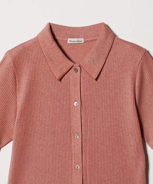 カーディガン 「Steven Alan」リブ ハーフスリーブ シャツカーディガン レディースの画像