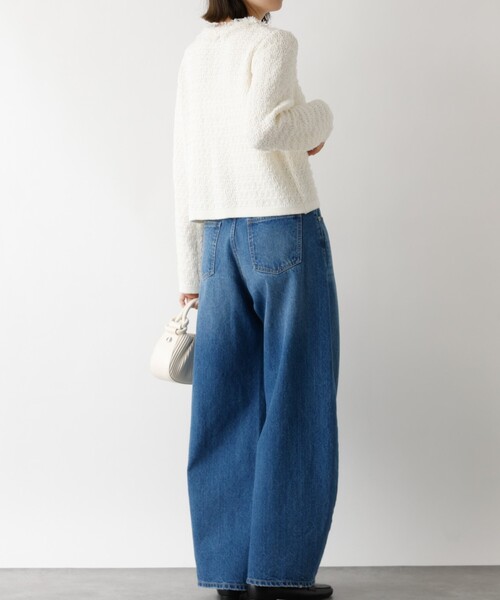 「abahouse mavie」 ニットカーディガン フリー ネイビー レディース_画像6
