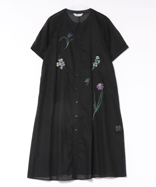 SUPER HAKKA 刺繍半袖ロングワンピース　新品‼️ SUPER HAKKA（スーパーハッカ） ワンピース 半袖 綿麻ローン ビッグ