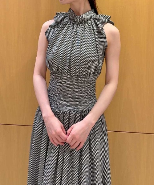 SNIDEL（スナイデル） ワンピース フリルスリーブチェックワンピース
