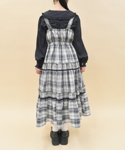 「axes femme POETIQUE」 ノースリーブワンピース MEDIUM ブラック レディース_画像4