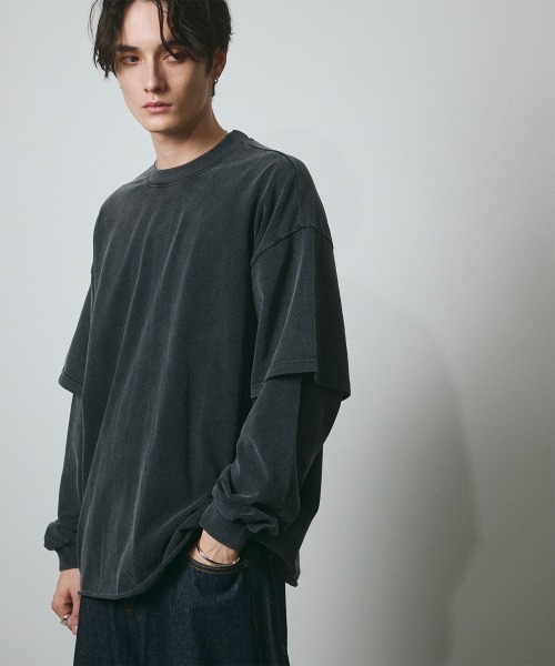 K.A.Z レイヤードロングTシャツ DAZE tシャツ フェイクレイヤード ロングスリーブTシャツ メンズ