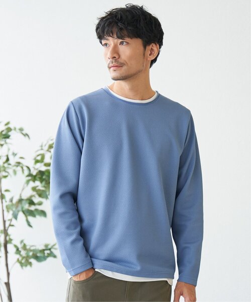 「ikka」 長袖Tシャツ L ネイビー メンズ_画像2