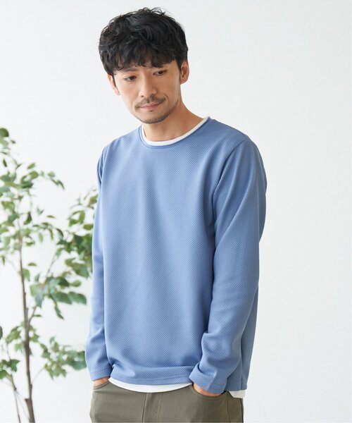 「ikka」 長袖Tシャツ L ネイビー メンズ_画像4