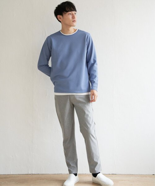「ikka」 長袖Tシャツ L ネイビー メンズ_画像9