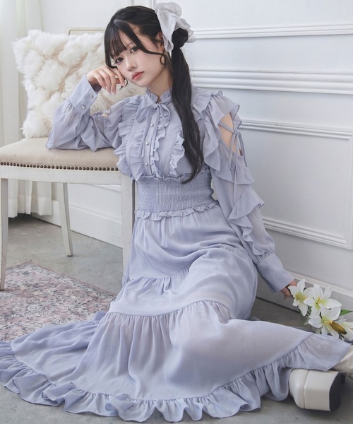 夢展望（YUMETENBO） ワンピース プチハイネックティアードロング 