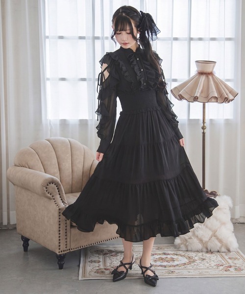 夢展望（YUMETENBO） ワンピース プチハイネックティアードロング