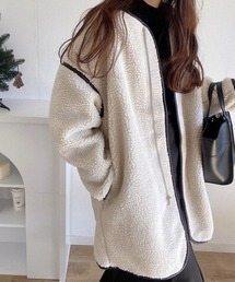 合皮パイピングボアノーカラーコート :53565773:ZOZOTOWN Yahoo!店 - 通販 - Yahoo!ショッピング 商売 最終SALE♪ 新品 Pin'X ノーカラーコート ホワイト ロングコート