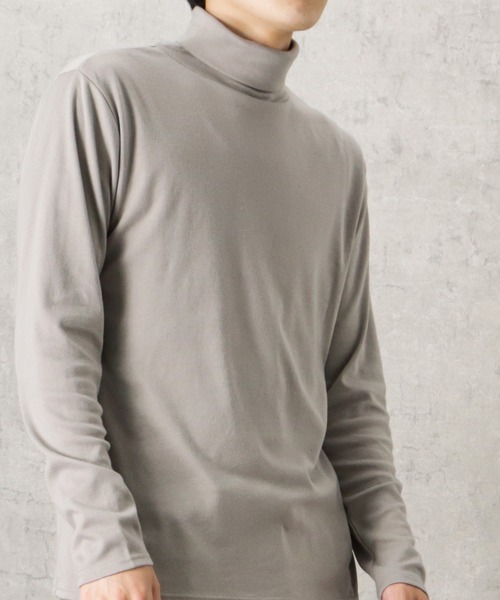 NAVY tシャツ スムースタートルネック ロングスリーブTシャツ メンズ