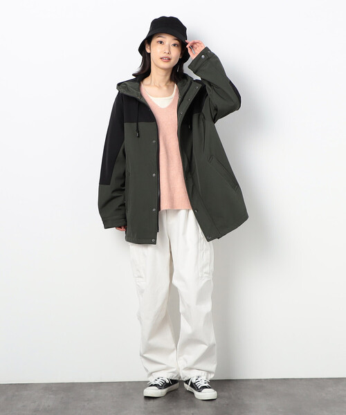 Purple&Yellow マウンテンパーカー ウインドブレーカー バックフリース  