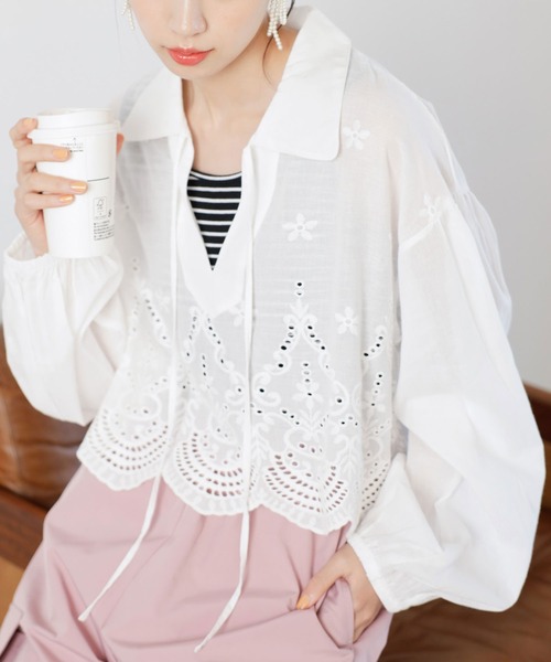 STYLEDOOR｜バックジップジョーゼットTブラウス | Rakuten