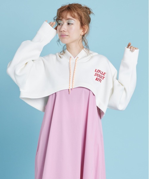 パーカー LittleSunnyBite/リトルサニーバイト/Short logo hoodie レディース メンズ
