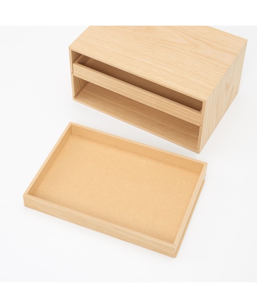 無印良品（MUJI） 収納 木製トレー収納2段引出 約幅25．2x奥行