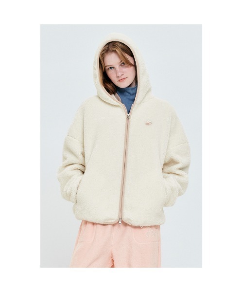 KIRSH チェリー ベーシック フリース フード ジャケット ブラッ ブルゾン アウター KIRSH CHERRY BASIC FLEECE HOODIE JACKET