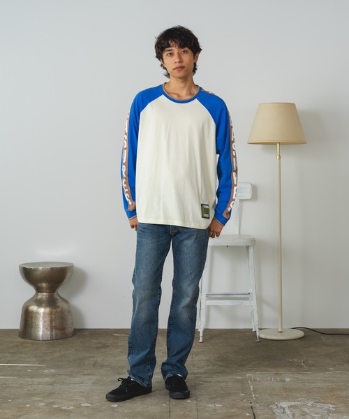 tシャツ PLEASURES/プレジャーズ TECHNO RAGLAN LONG SLEEVE ラグランTシャツ レディース PLEASURES tシャツ PLEASURES/プレジャーズ TECHNO RAGLAN LONG