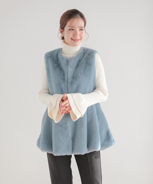 ベスト ジレ 「ZOZO限定カラー」ペプラムエコファージレ レディース Fit more ベスト ジレ 「ZOZO限定カラー」ペプラムエコファージ