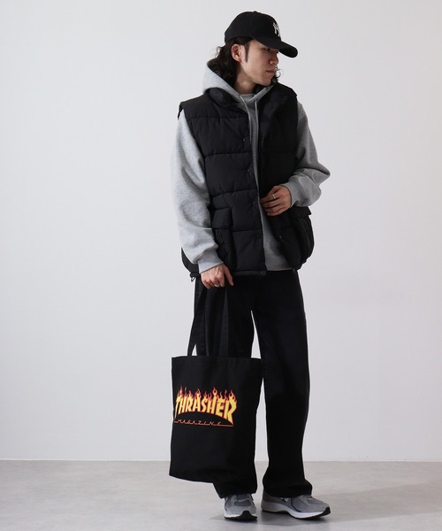 THRASHER トートバッグ FLAME PRINT TOTE メンズ レディース