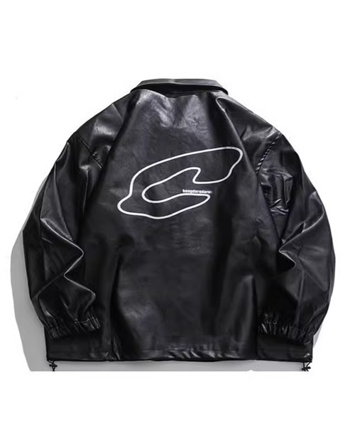 Theater code 革ジャン ライダース back design fake leather shirt