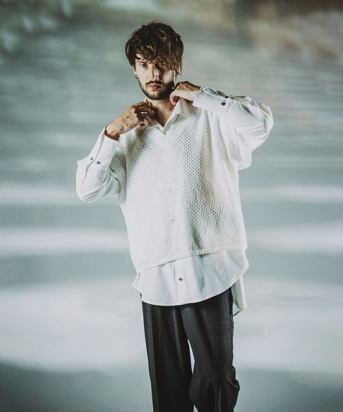 NO ID. シャツ レイヤードシアーニットSH メンズ : ZOZOTOWN Yahoo!店  