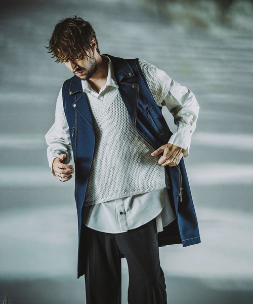 NO ID. シャツ レイヤードシアーニットSH メンズ : ZOZOTOWN Yahoo!店  