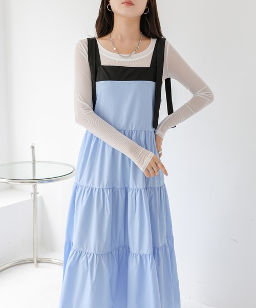 emi+ ワンピース 配色ティアードキャミワンピース : ZOZOTOWN Yahoo!店