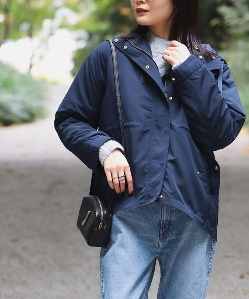 美品⭐︎36⭐︎アルチビオ⭐︎フード付薄手キルティングブルゾン⭐︎ネイビー⭐︎ BEAMS HEART（ビームス ハート） ブルゾン アウター キルティング